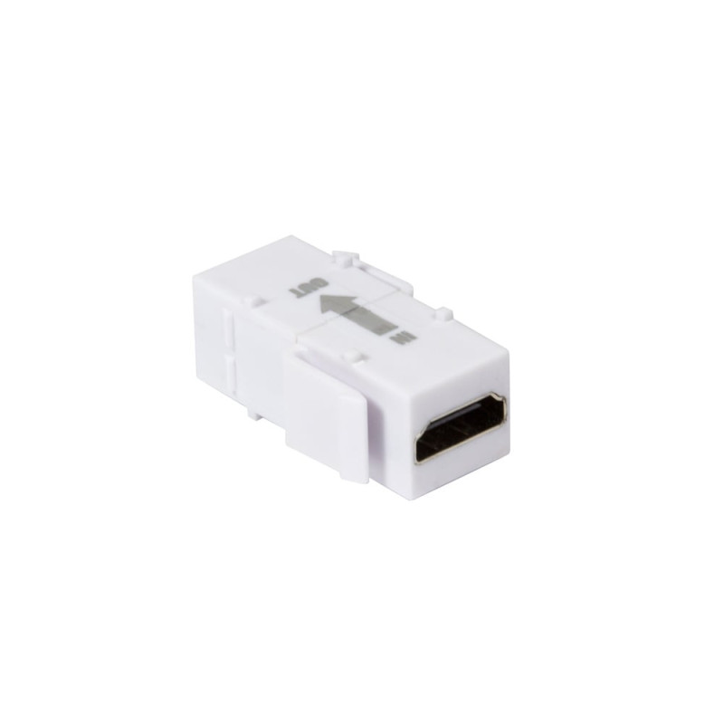 Accoppiatore keystone hdmi con ripetitore bianco