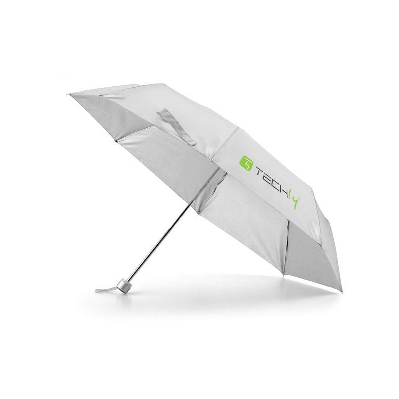 Ombrello pieghevole techly grigio con logo