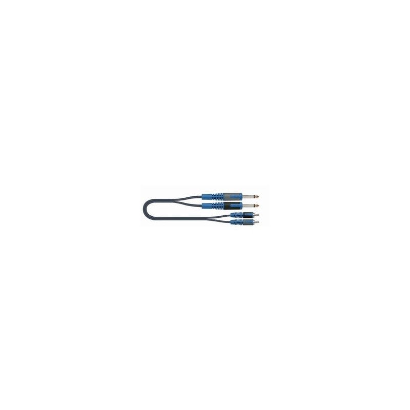 Cavo quiklok rksa130-5m 2 jack 6.3 mono /2 rca maschio blu/nero