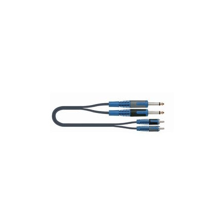 Cavo quiklok rksa130-5m 2 jack 6.3 mono /2 rca maschio blu/nero