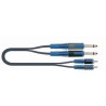 Cavo quiklok rksa130-5m 2 jack 6.3 mono /2 rca maschio blu/nero