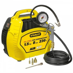Compressore portatile stanley air kit 8bar 1,5hp senza serbatoio