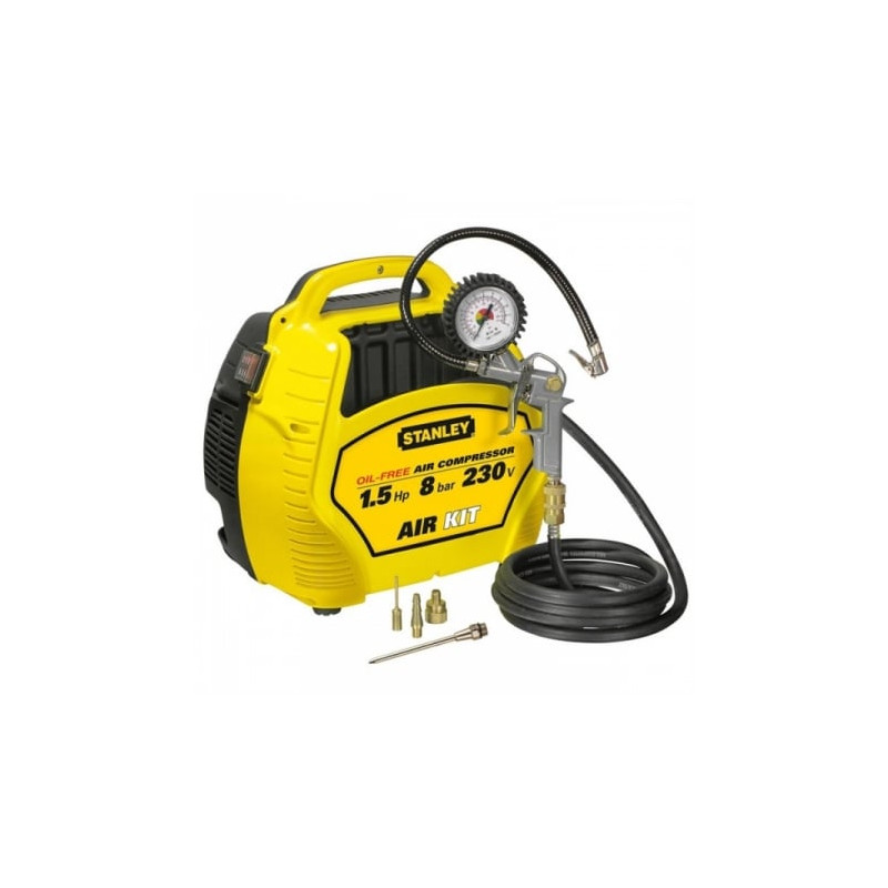 Compressore portatile stanley air kit 8bar 1,5hp senza serbatoio