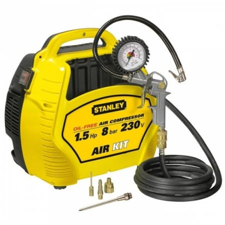 Compressore portatile stanley air kit 8bar 1,5hp senza serbatoio