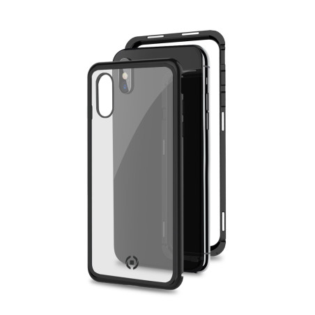 Custodia celly attraction iphone xs-x nero/trasparente [attraction900bk]