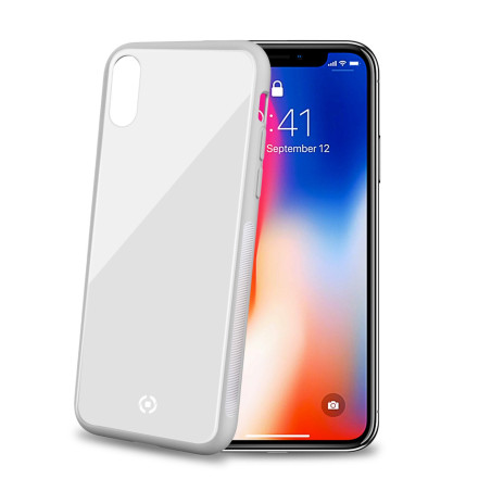 Custodia celly diamond per iphone xs/x bianco [diamond900wh]