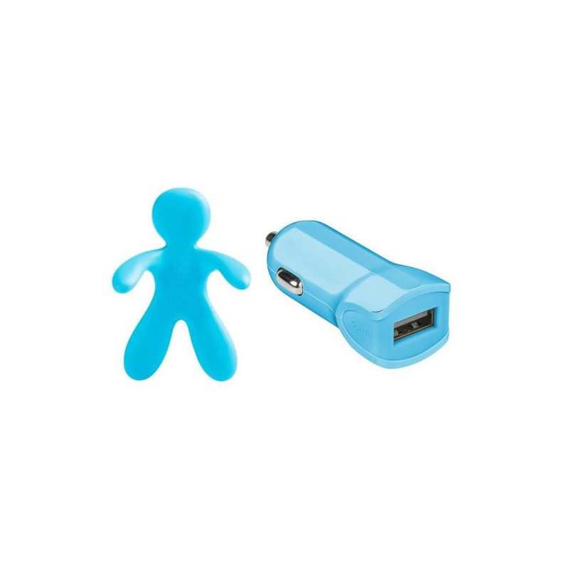 Alimentatore da auto e supporto celly giulio cesare azzurro [giuliocesarelb]