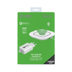 Caricabatterie wireless celly wlkit3in1wh bianco