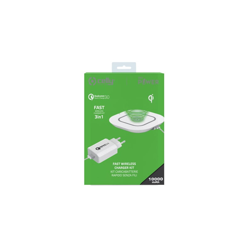 Caricabatterie wireless celly wlkit3in1wh bianco