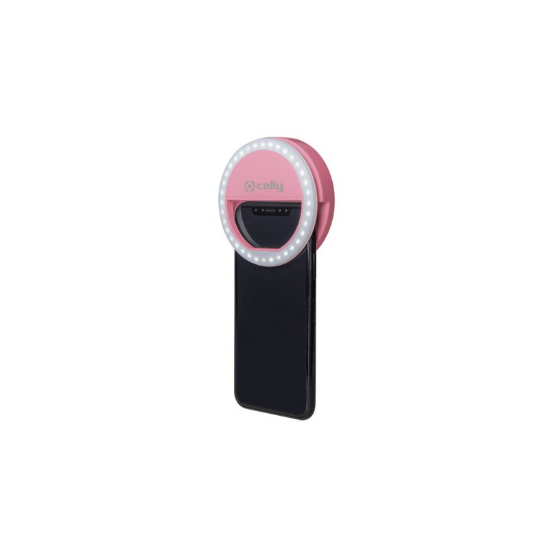 Luce led celly clicklightpropk flash per cellulare nero, rosa