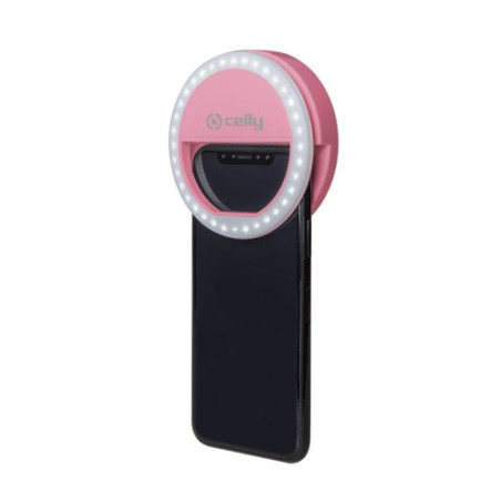Luce led celly clicklightpropk flash per cellulare nero, rosa