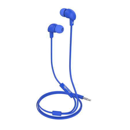 Auricolari celly 3.5mm cavo piatto blu [up600bl]