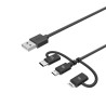 Cavo usb celly light micro type-c [usb3in1bk]
