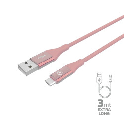 Cavo usb celly micro 3m rosa [usbmicrocol3mpk]