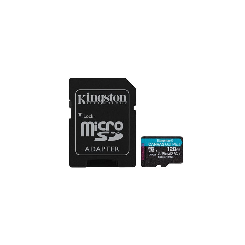 128gb scheda microsd kingston technology canvas go! plus classe 10
