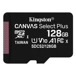 128gb scheda microsdhc kingston canvas select 80r cl10 uhs-i