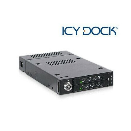 Tough armor icydock 2xm.2 pcie nv nero [mb834m2k-b]