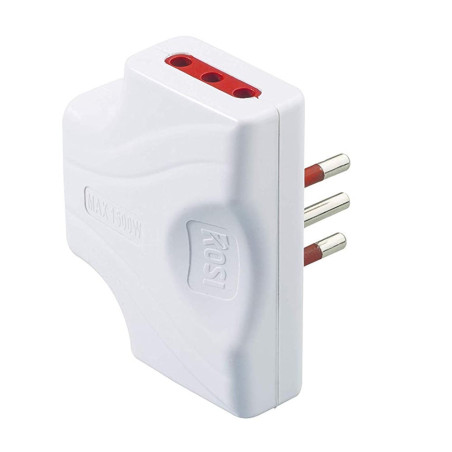 Adattatore triplo rosi extrapiatto 3 prese 10/16a 2p+t bianco