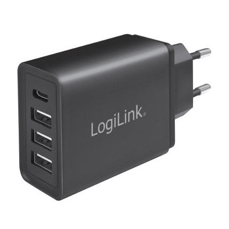 Alimentatore da rete logilink a 4 porte usb-c & trade 27w