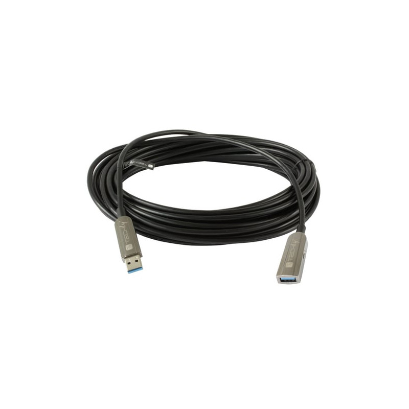 Cavo techly usb 3.0 superspeed aoc in fibra ottica usb a m/f 10m