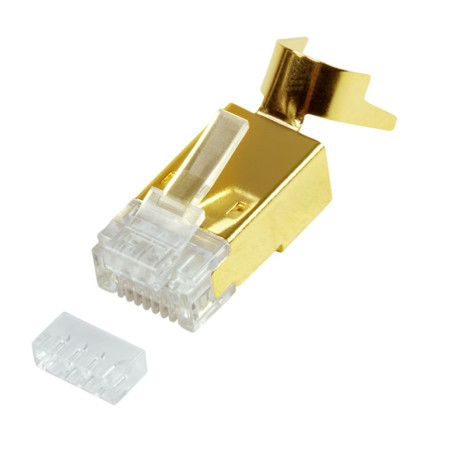Plug modulare logilink rj45 cat.8.1/cat.6a dorato 10pz