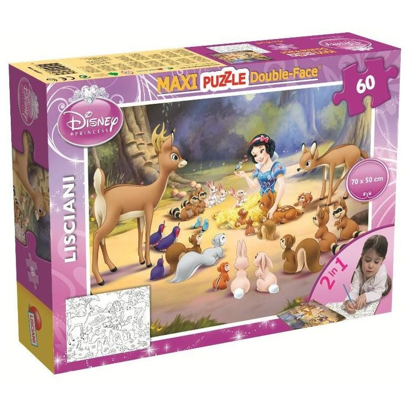 Puzzle lisciani maxi double disney princess cenerentola con animali