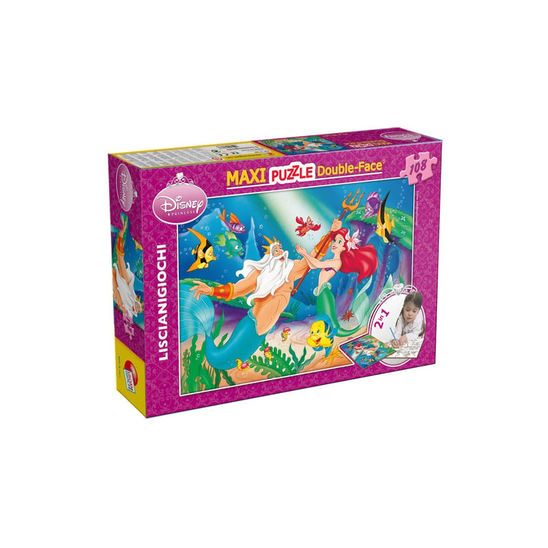 Puzzle lisciani maxi double face disney la sirenetta 70x50 pezzi