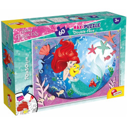 Puzzle lisciani maxi double face disney la sirenetta flounder e sebastian