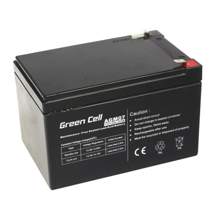 Batteria per gruppo di continuita' green cell 12v 12ah nero [azgceuaz0000007]