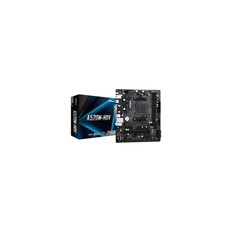 Scheda madre asrock a520m-hdv amd am4 matx retail [90-mxbe50-a0uayz]