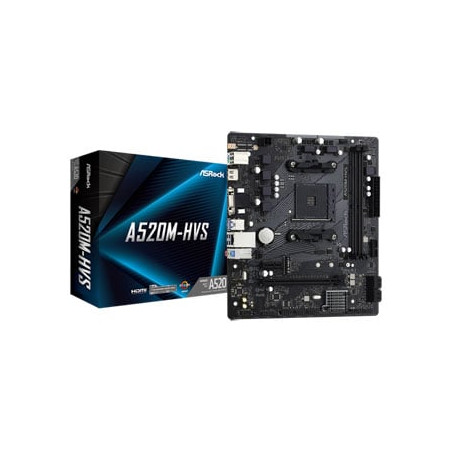 Scheda madre asrock a520m-hvs amd am4 matx retail [90-mxbe60-a0uayz]