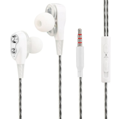 Auricolari fontastic duett in ear con microfono e telecomando bianco