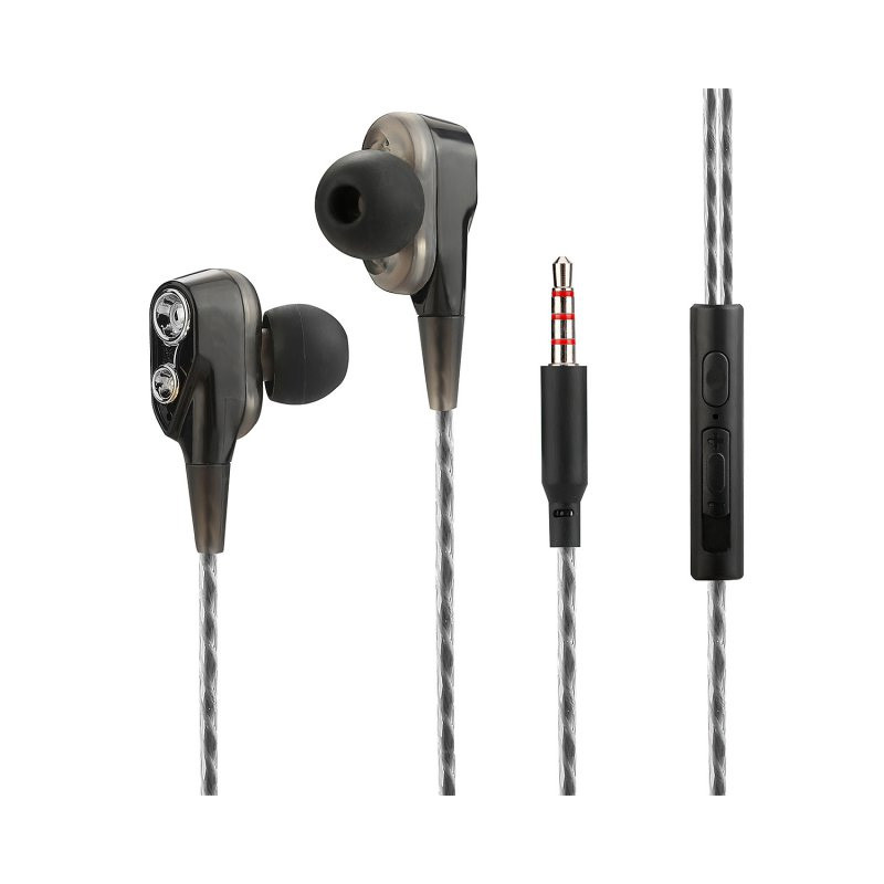 Auricolari fontastic duett in ear con microfono e telecomando nero