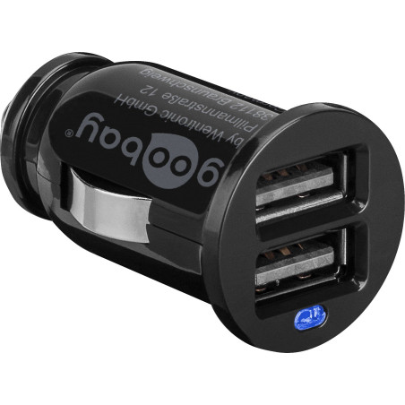 Alimentatore da auto goobay 44177 2 porte usb max.12w/2.4a nero
