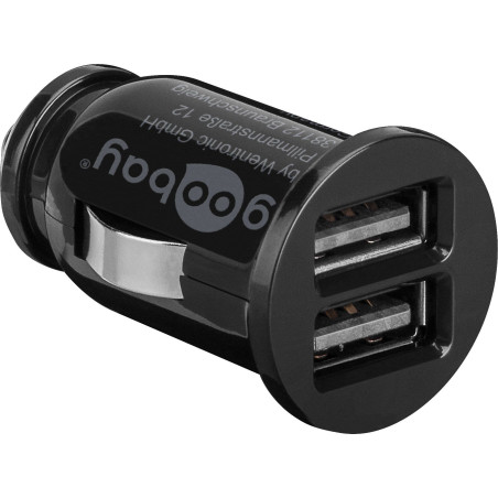 Alimentatore da auto goobay 58912 2 porte usb max.15.5w/3.1a nero