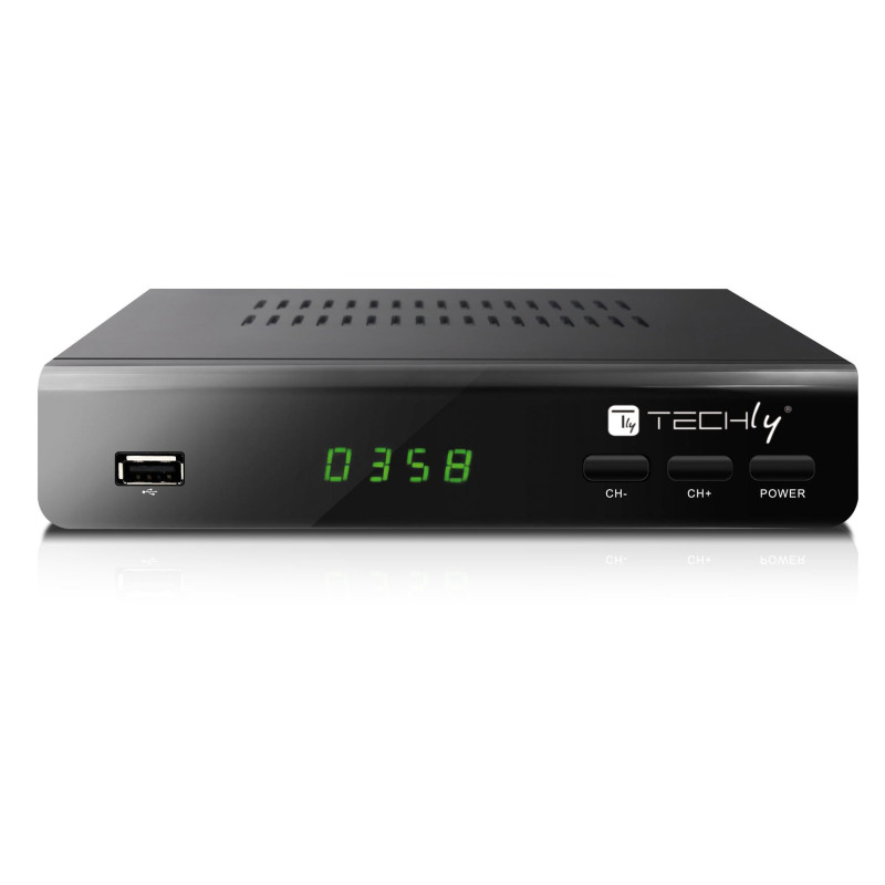 Decoder digitale terrestre techly dvb-t2 h265/hevc 10bit metallo