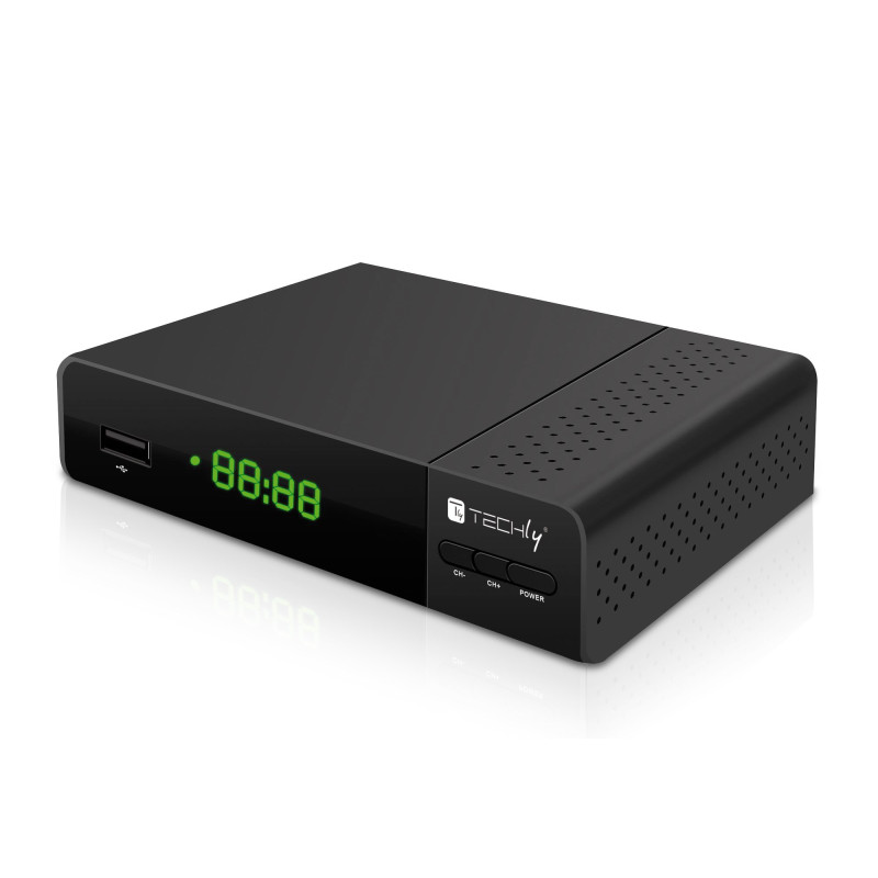 Decoder digitale terrestre techly dvb-t2 h265/hevc 10bit plastica