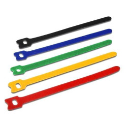 Fascette fermacavo techly multicolor in velcro set da 10pz