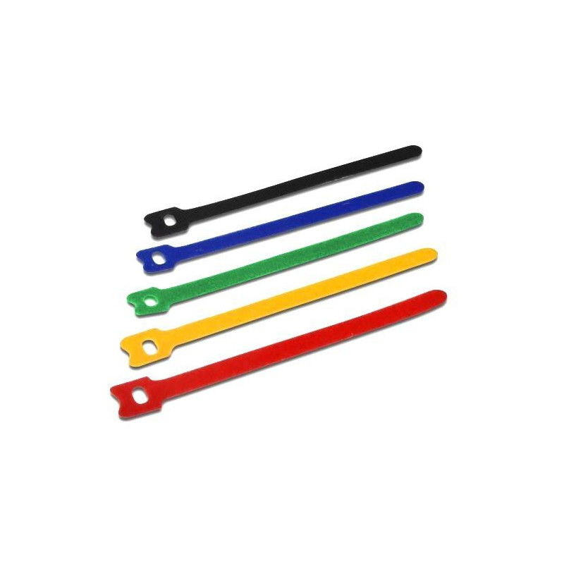 Fascette fermacavo techly multicolor in velcro set da 10pz