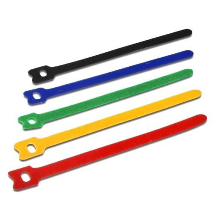 Fascette fermacavo techly multicolor in velcro set da 10pz