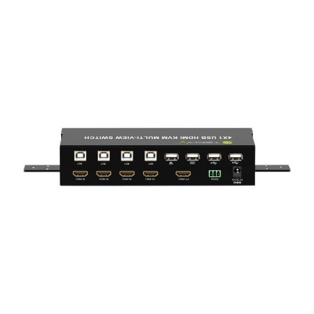 Switch hdmi techly 4x1 kvm quad multiviewer con telecomando ir 1080p