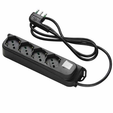Multipresa fme 4 posti schuko con interruttore e cavo 1,5m nero