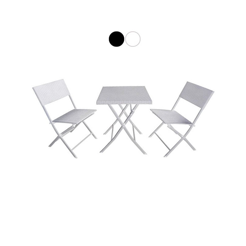 Set sedie e tavolino giardino vette 09632 nero [203004 set black]