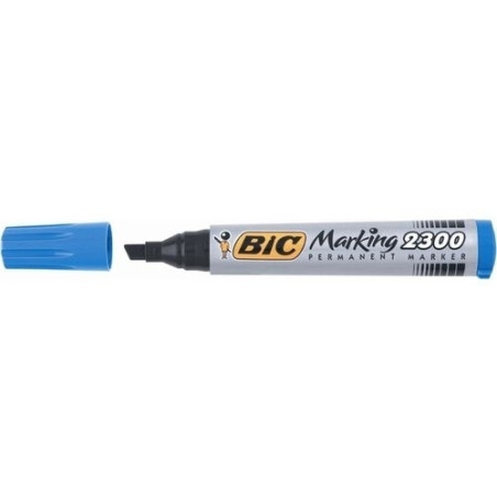 Scatola 12 marcatori 2300 blu p.scalpello permanente bic [820925]