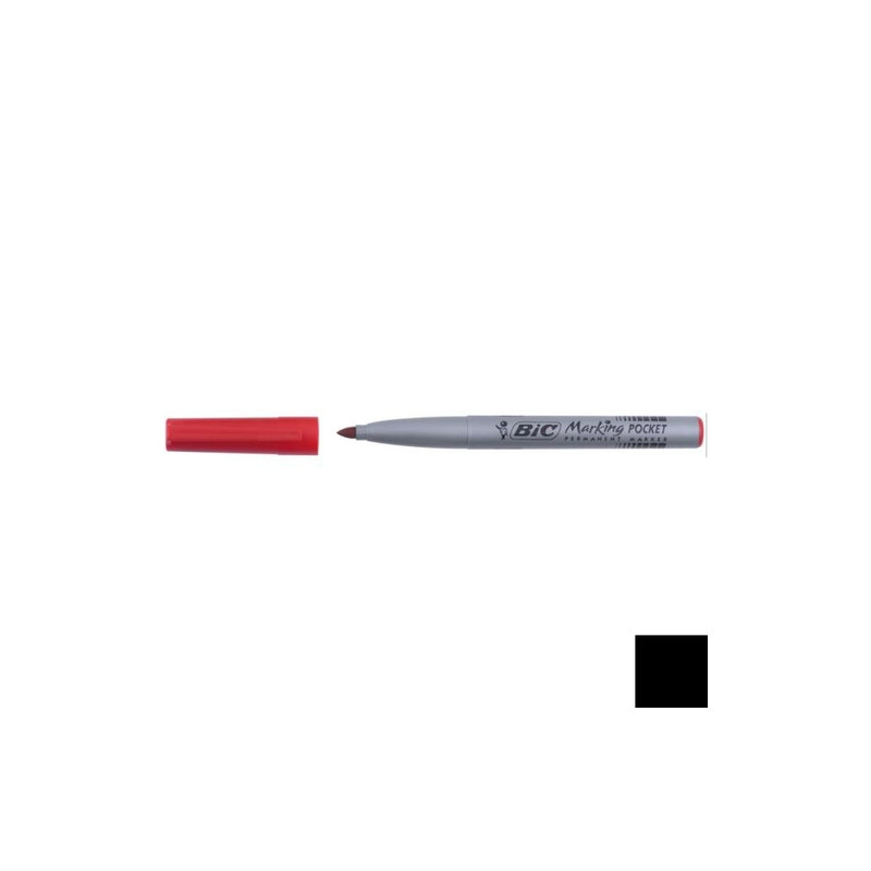 Scatola 12 marcatori pocket 1445 rosso p.tonda permanente bic [820900]