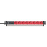 Multipresa brennenstuhl alu line 8-slot 19" 2m rosso/grigio