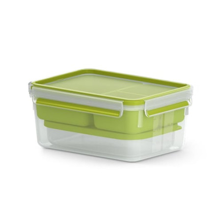 Contenitore cibo emsa clip & go lunchbox xl - 2,3l trasparente/verde