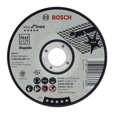 Bosch accessories 2608603488 2608603488 disco di taglio dritto 125