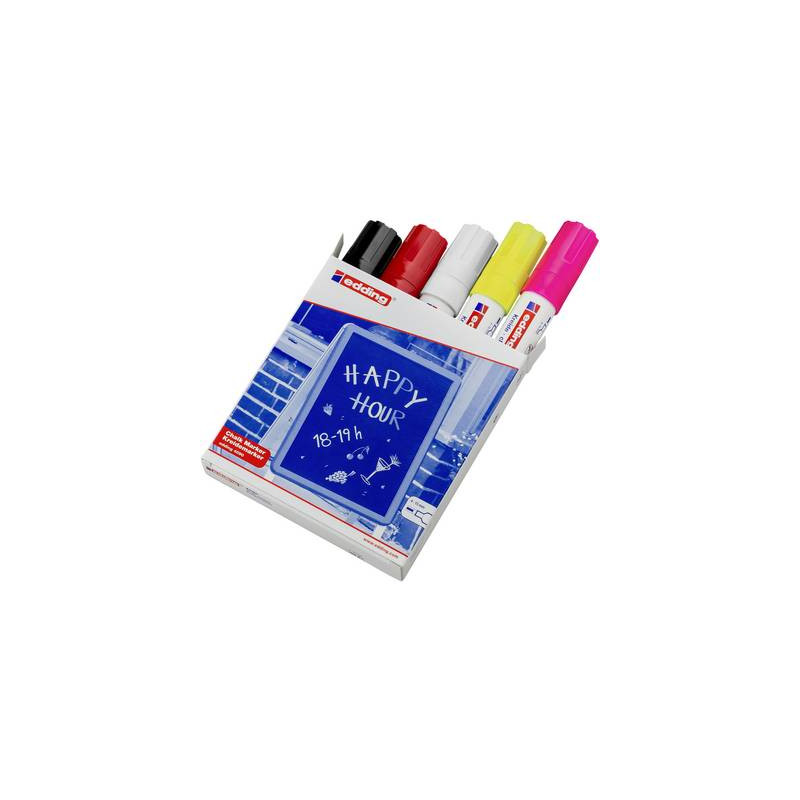 Edding 4090 4-4090999 marcatore a gesso nero, rosso, bianco,