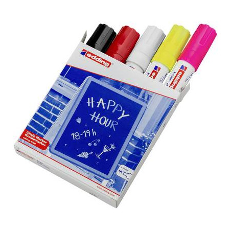 Edding 4090 4-4090999 marcatore a gesso nero, rosso, bianco,